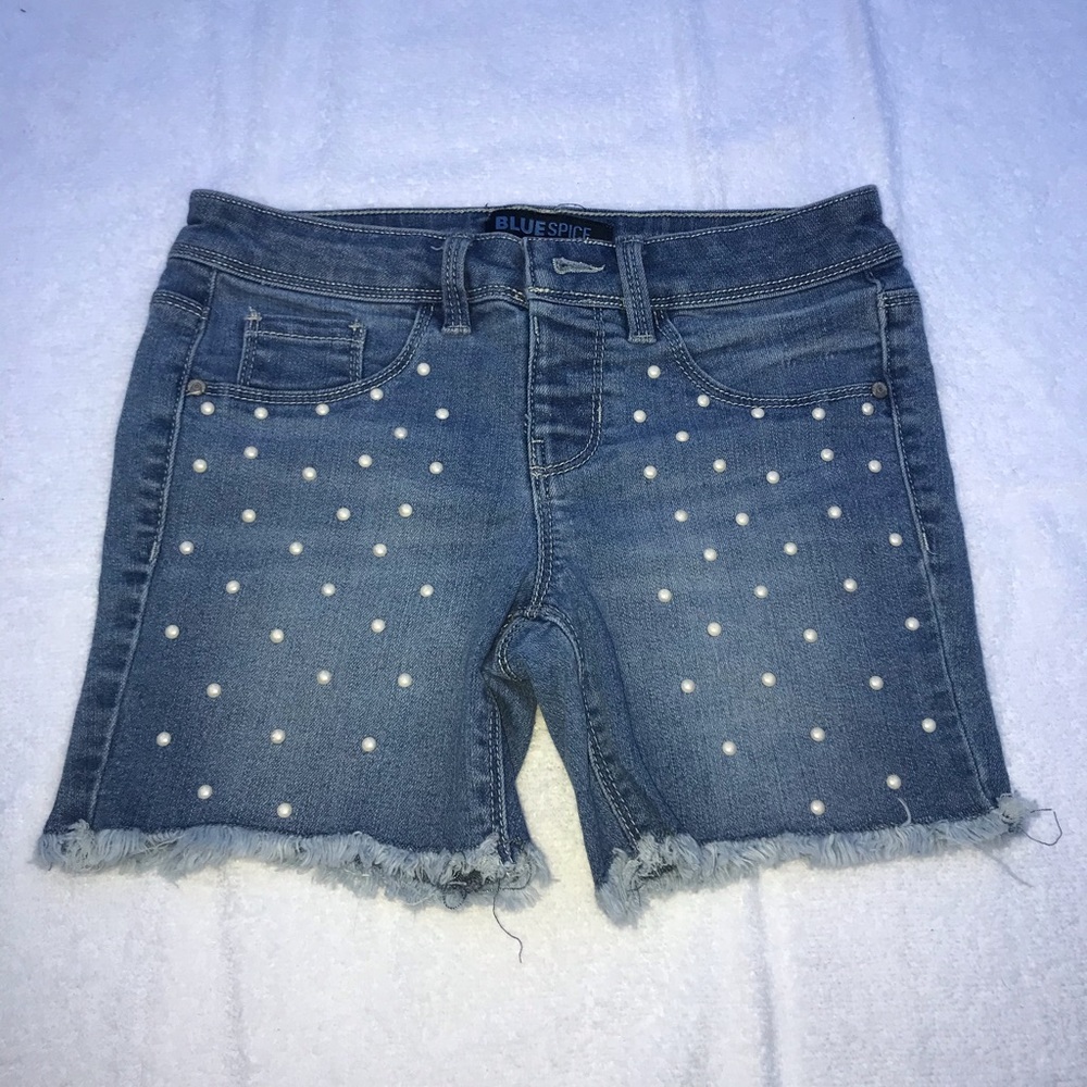 Blue spice shorts will pearls girls size 10